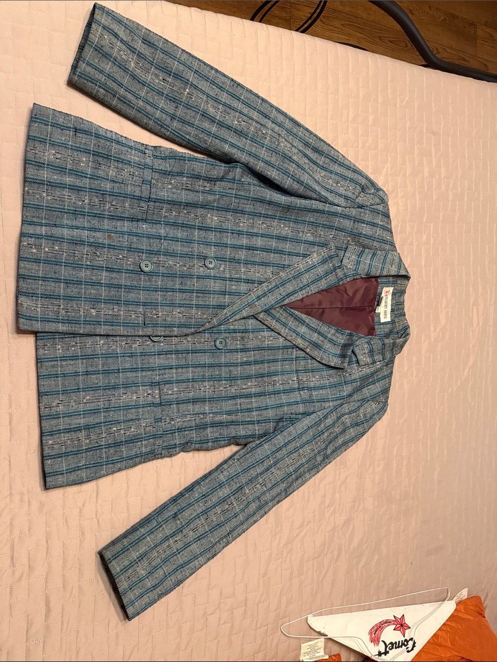 Vintage Teal Plaid Two-Piece Skirt Suit - Picture 2 of 5